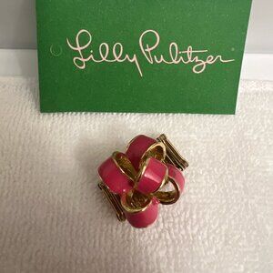 Lilly Pulitzer GWP Present Ribbon Bow Ring Orchid Pink NWT